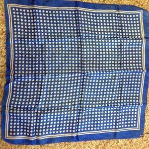 Vintage blue white polka dot scarf